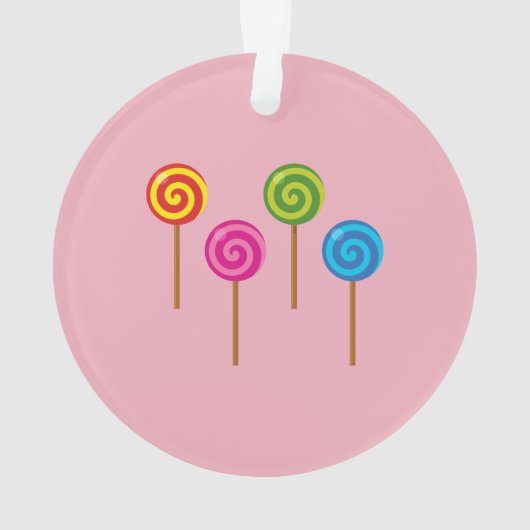 Geassorteerde spirale kleurrijke Lollipops Ornament (achterkant)