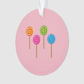 Geassorteerde spirale kleurrijke Lollipops Ornament (voorkant)