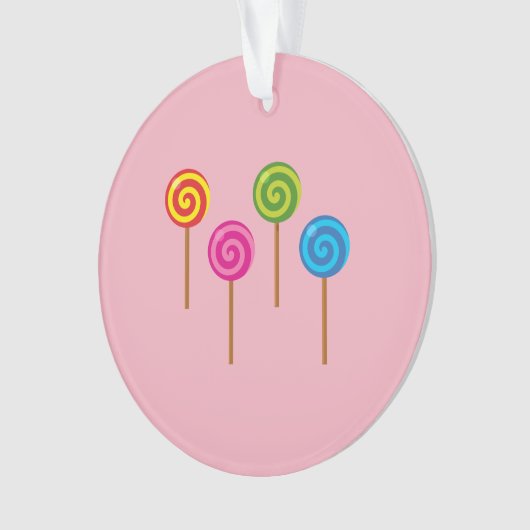 Geassorteerde spirale kleurrijke Lollipops Ornament (voorkant)