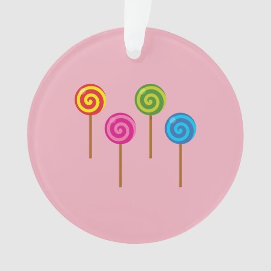 Geassorteerde spirale kleurrijke Lollipops Ornament (voorkant)