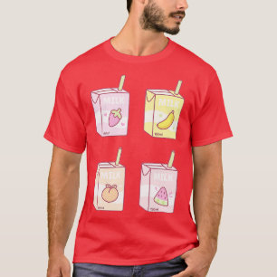 Geassorteerde vruchten gearomatiseerde melk dozen t-shirt