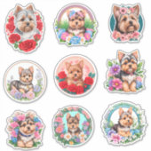Geassorteerde Yorkshire & Flowers Sticker (Voorkant)