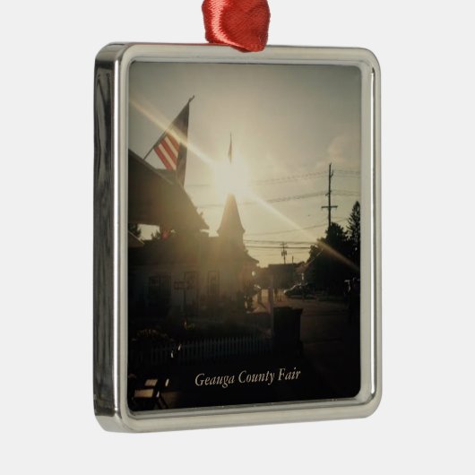 Geauga County Fair, Ohio Holiday Kaart Metalen Ornament (Rechts)