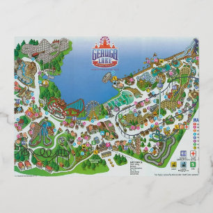 Geauga Lake-ansichtkaart!  Herleef deze Ohio-klass Folie Feestdagen Briefkaart
