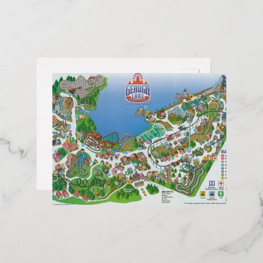 Geauga Lake-ansichtkaart! Herleef deze Ohio-klass Folie Feestdagen Briefkaart (Voorkant / Achterkant)