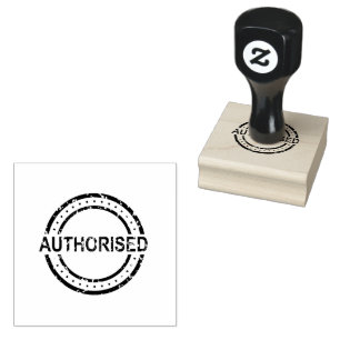 GEAUTORISEERDE Tekst Circulaire Lay-out Jet Black Rubberstempel