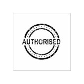 GEAUTORISEERDE Tekst Circulaire Lay-out Jet Black Rubberstempel (Afrduk)