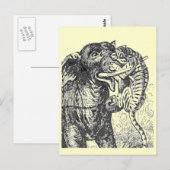 Geaux Paars en Gold Tigers Briefkaart (Voorkant / Achterkant)
