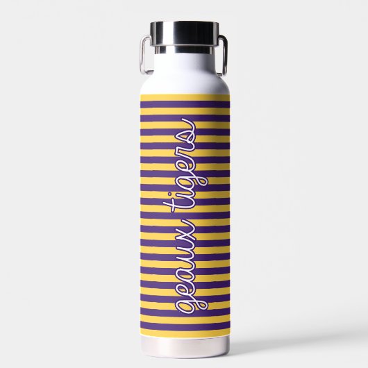 Geaux Tigers Gestreepte LSU Tumbler – Waterfles (Voorkant)