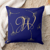Geavanceerd Deep Blue & Goud Monogram Kussen (Deken)