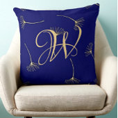 Geavanceerd Deep Blue & Goud Monogram Kussen