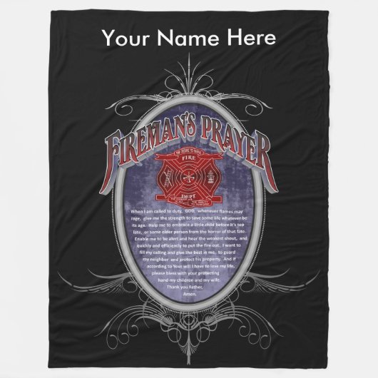 Geavanceerd design, gepersonaliseerde brandweerdie fleece deken (Voorkant)