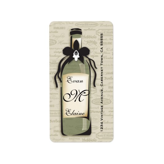 Geavanceerd etiket van wijndruivenrassen (Voorkant)