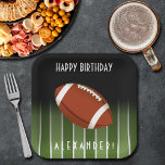 Geavanceerd gepersonaliseerd football Field Happy  Papieren Bordje<br><div class="desc">vierkante borden in 2 sleuven - 9-inch binnenste en 7-inch Snack kunnen worden aangepast met jouw naam en gelegenheid. Punten in onze winkel koppelen.</div>