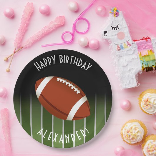 Geavanceerd gepersonaliseerd football Field Happy  Papieren Bordje (Feest)