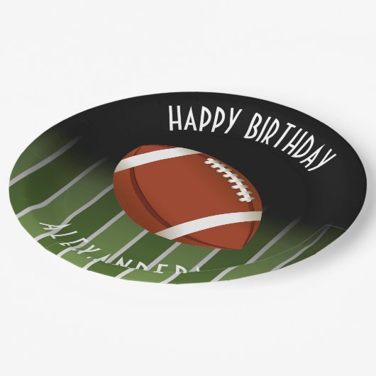 Geavanceerd gepersonaliseerd football Field Happy  Papieren Bordje (Gekanteld)