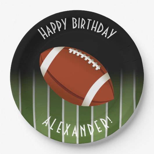 Geavanceerd gepersonaliseerd football Field Happy  Papieren Bordje (Voorkant)