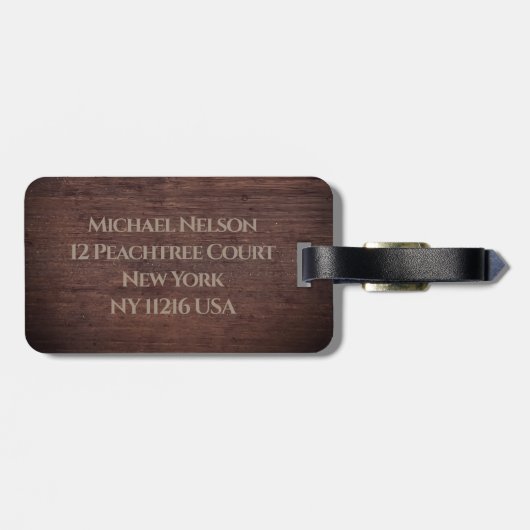 Geavanceerd houten effect Initiaal Bagagelabel (Achterkant horizontaal)