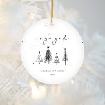 Geavanceerd minimalistisch kerstfeest op maat keramisch ornament<br><div class="desc">Gepersonaliseerde minimalistische kerstversiering</div>