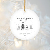 Geavanceerd minimalistisch kerstfeest op maat keramisch ornament