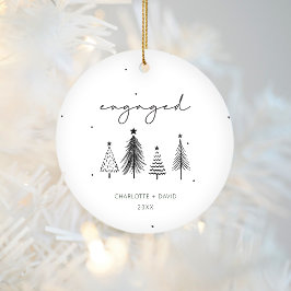 Geavanceerd minimalistisch kerstfeest op maat keramisch ornament