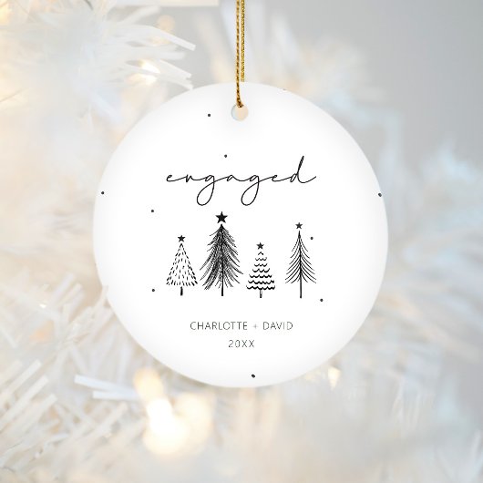 Geavanceerd minimalistisch kerstfeest op maat keramisch ornament