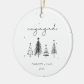 Geavanceerd minimalistisch kerstfeest op maat keramisch ornament (Links)