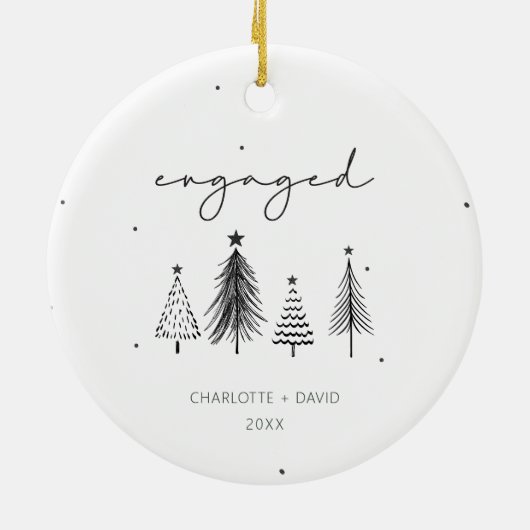 Geavanceerd minimalistisch kerstfeest op maat keramisch ornament (Achterkant)