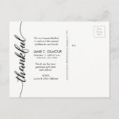 Geavanceerd script Aangepaste foto Baby Dank je ge Aankondigingskaart (Achterkant)