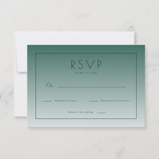Geavanceerd Teal Gradiënt RSVP Kaartje (Voorkant)