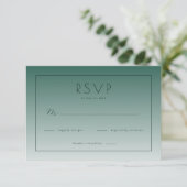 Geavanceerd Teal Gradiënt RSVP Kaartje (Staand voorkant)
