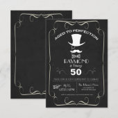 Geavanceerd volwassen geboortedag Uitnodiging (Voorkant / Achterkant)