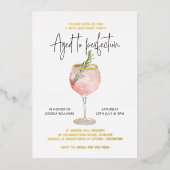 Geavanceerd wijnthema Real Gold Folie Uitnodiging (Voorkant)