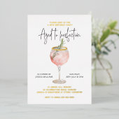 Geavanceerd wijnthema Real Gold Folie Uitnodiging (Staand Voorkant)