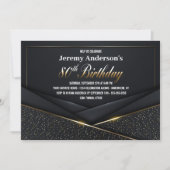 Geavanceerd zwart Gold 80th Birthday Party Kaart (Voorkant)