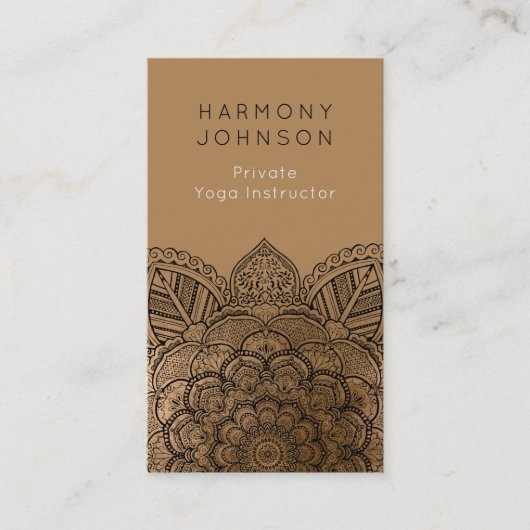 Geavanceerd zwart op Gold Mandala Yoga Visitekaartje (Voorkant)