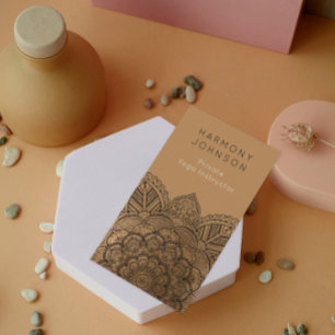 Geavanceerd zwart op Gold Mandala Yoga Visitekaartje