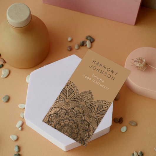 Geavanceerd zwart op Gold Mandala Yoga Visitekaartje