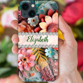 Geavanceerde 3D bloemen arrangement & diamanten Case-Mate iPhone Case
