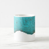 Geavanceerde Abstracte Turquoise Gold Ink Art Koffiemok (Center)