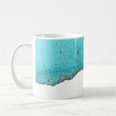 Geavanceerde Abstracte Turquoise Gold Ink Art Koffiemok (Links)