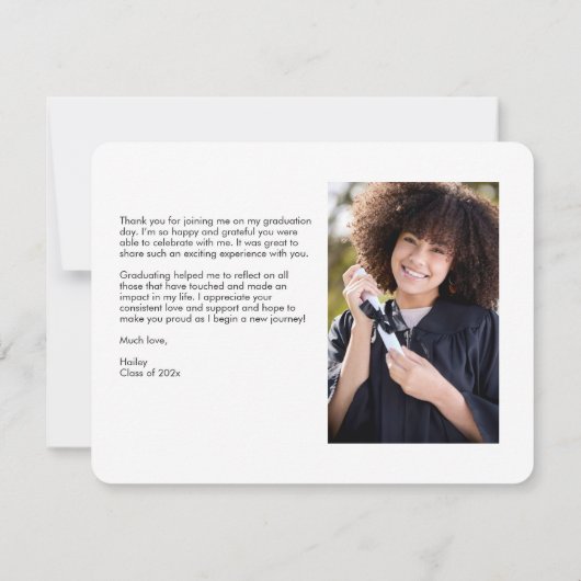 Geavanceerde Afstuderen fotocollage Bedankkaart (Achterkant)