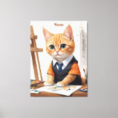Geavanceerde architect Cat Ginger Kitten Art Canvas Afdruk (Voorkant)