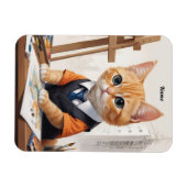 Geavanceerde architect Cat Ginger Kitten Art Magneet (Horizontaal)