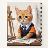 Geavanceerde architect Cat Ginger Kitten Art Notitieboek (Achterkant)