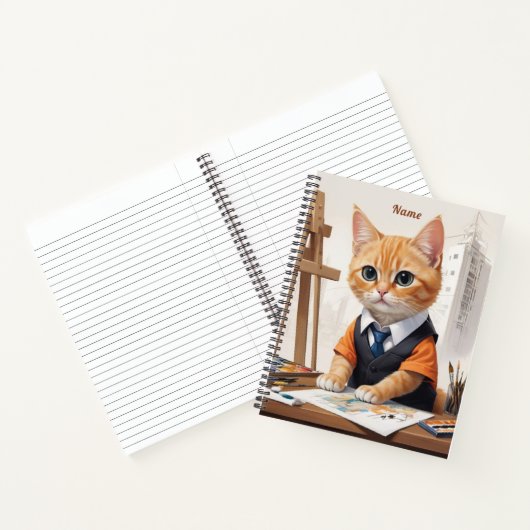 Geavanceerde architect Cat Ginger Kitten Art Notitieboek (Binnen)