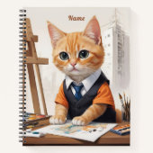 Geavanceerde architect Cat Ginger Kitten Art Notitieboek (Voorkant)