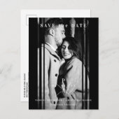 Geavanceerde B&W-foto Engaged Couple Wedding Aankondigingskaart (Voorkant / Achterkant)