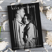 Geavanceerde B&W-foto Engaged Couple Wedding Save The Date