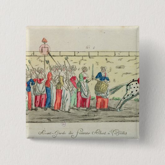 Geavanceerde bewaking van de vrouwen die naar vierkante button 5,1 cm (Voorkant)